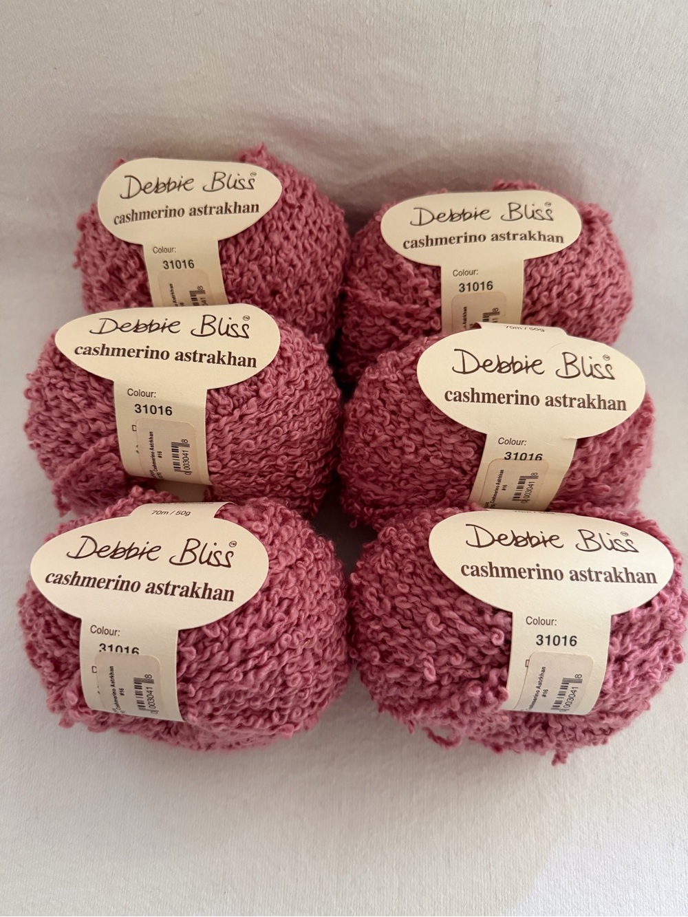 Debbie Bliss Cashmerino Astrakhan Yarn - Dusty Rose (6 Balls) All NEW